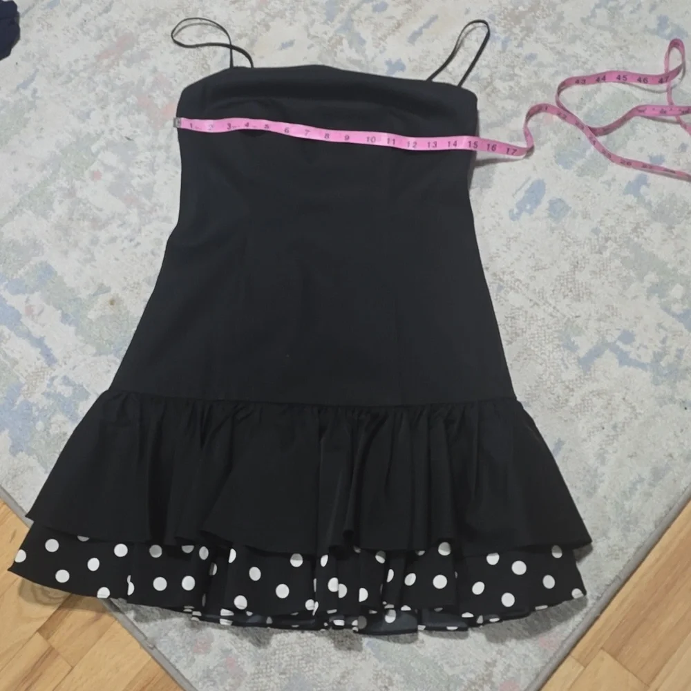 J. CREW FAILLE DRESS black and white polka dots